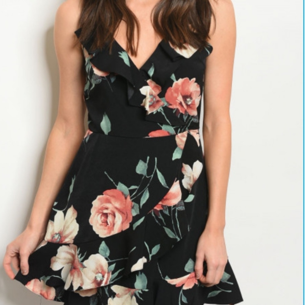 Black floral dress